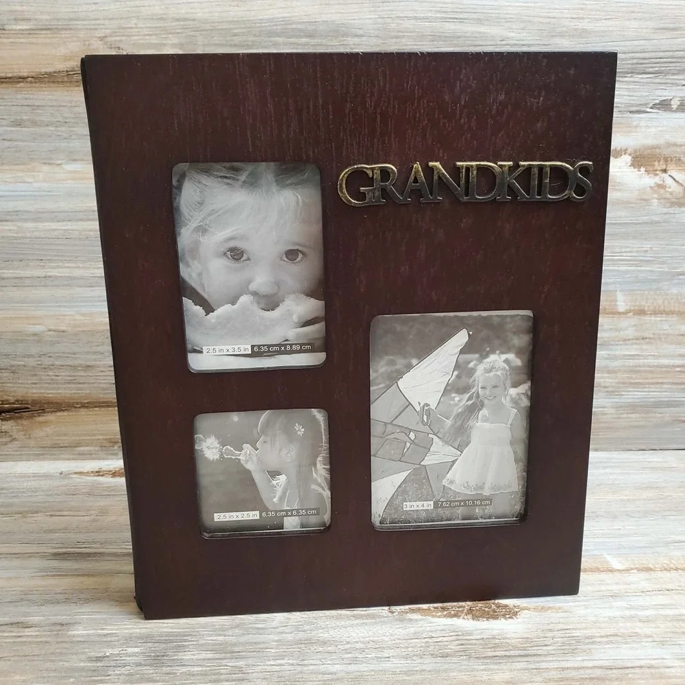 Schurman Retail Group Grandkids Wood Photo Album Dark Brown Multi-Photo Cover